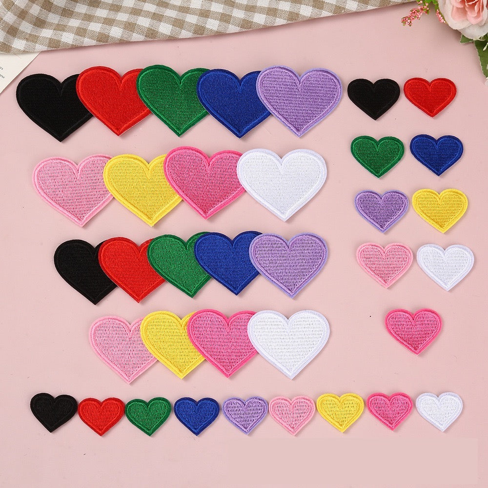 Herz Patches Applikation Aufnäher – Aufbügeln, DIY Bekleidung Taschen Deko