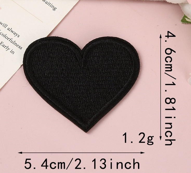 Herz Patches Applikation Aufnäher – Aufbügeln, DIY Bekleidung Taschen Deko