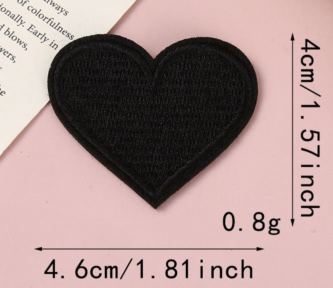 Herz Patches Applikation Aufnäher – Aufbügeln, DIY Bekleidung Taschen Deko