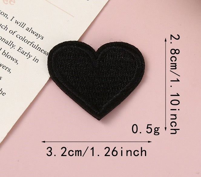 Herz Patches Applikation Aufnäher – Aufbügeln, DIY Bekleidung Taschen Deko