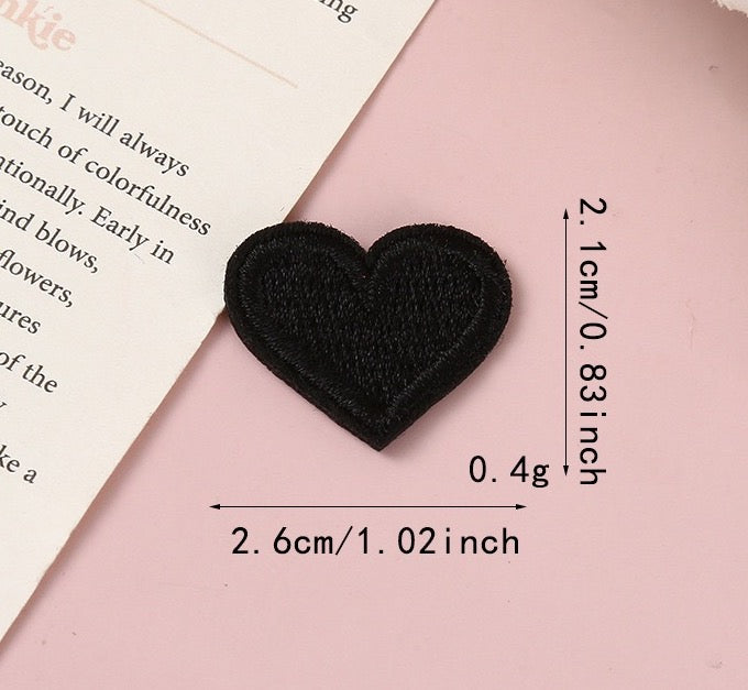 Herz Patches Applikation Aufnäher – Aufbügeln, DIY Bekleidung Taschen Deko