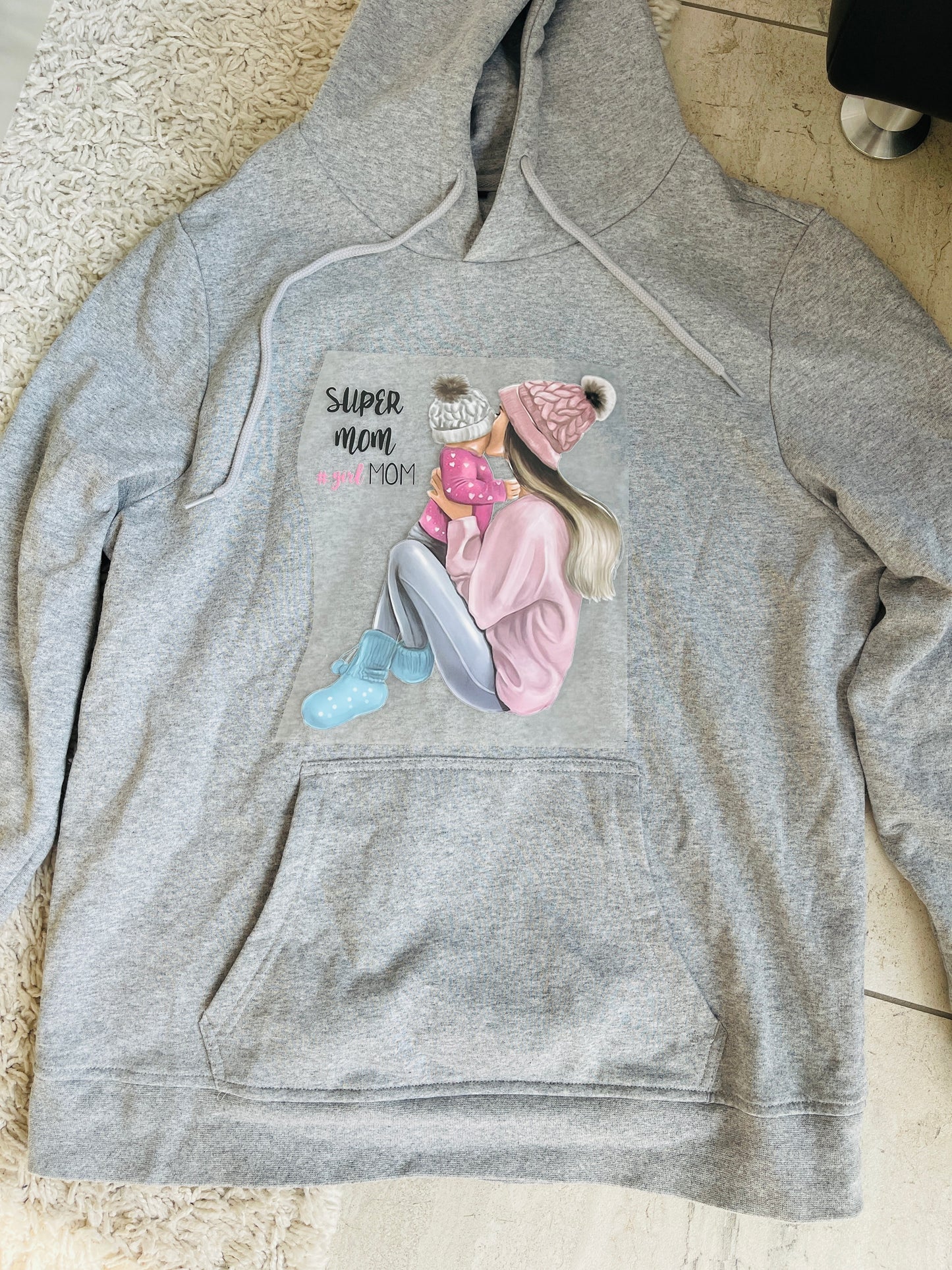 Joymotion Damen Ladies Basic Hoodies "Super Mom" schwarz