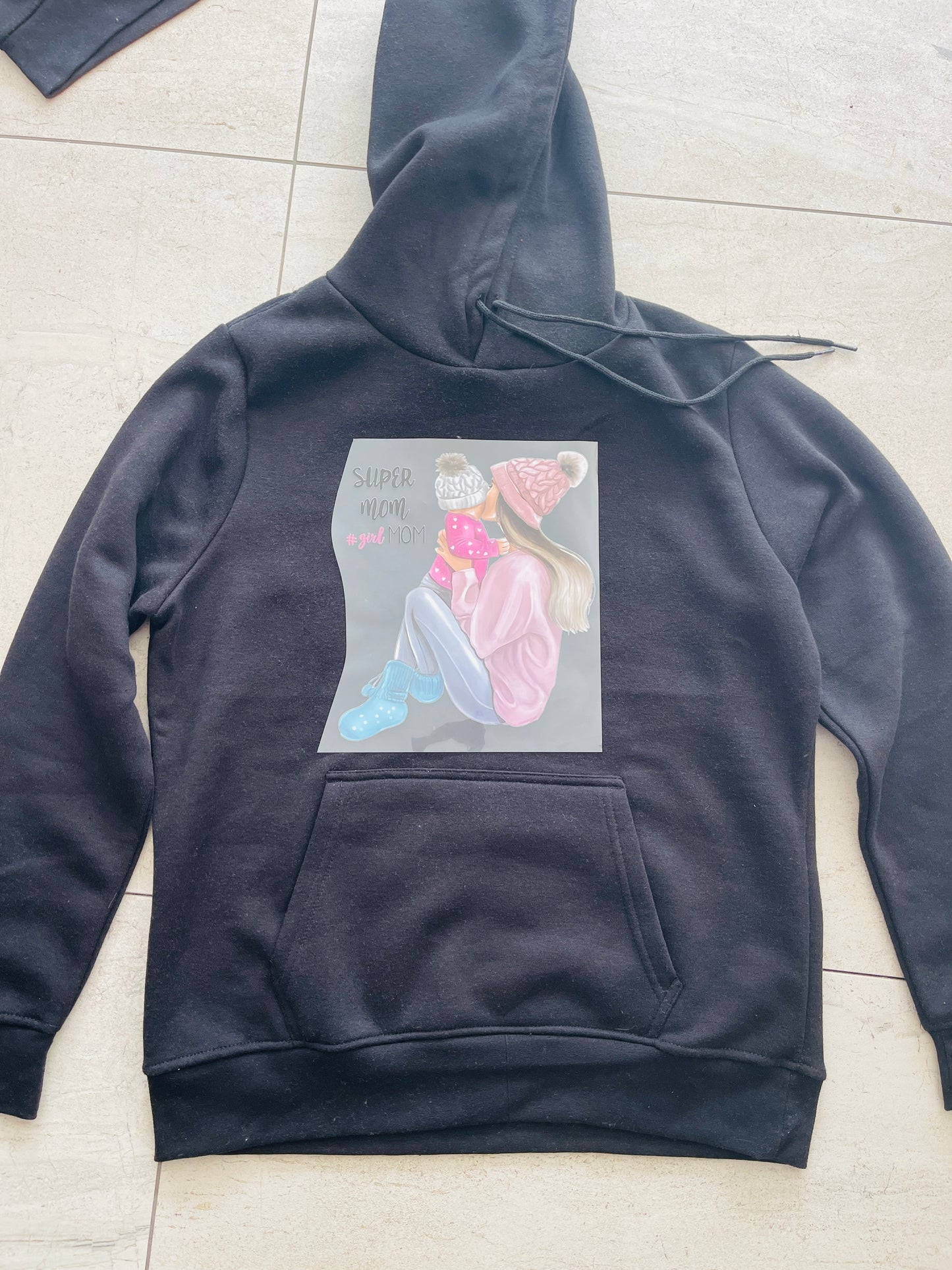 Joymotion Damen Ladies Basic Hoodies "Super Mom" schwarz