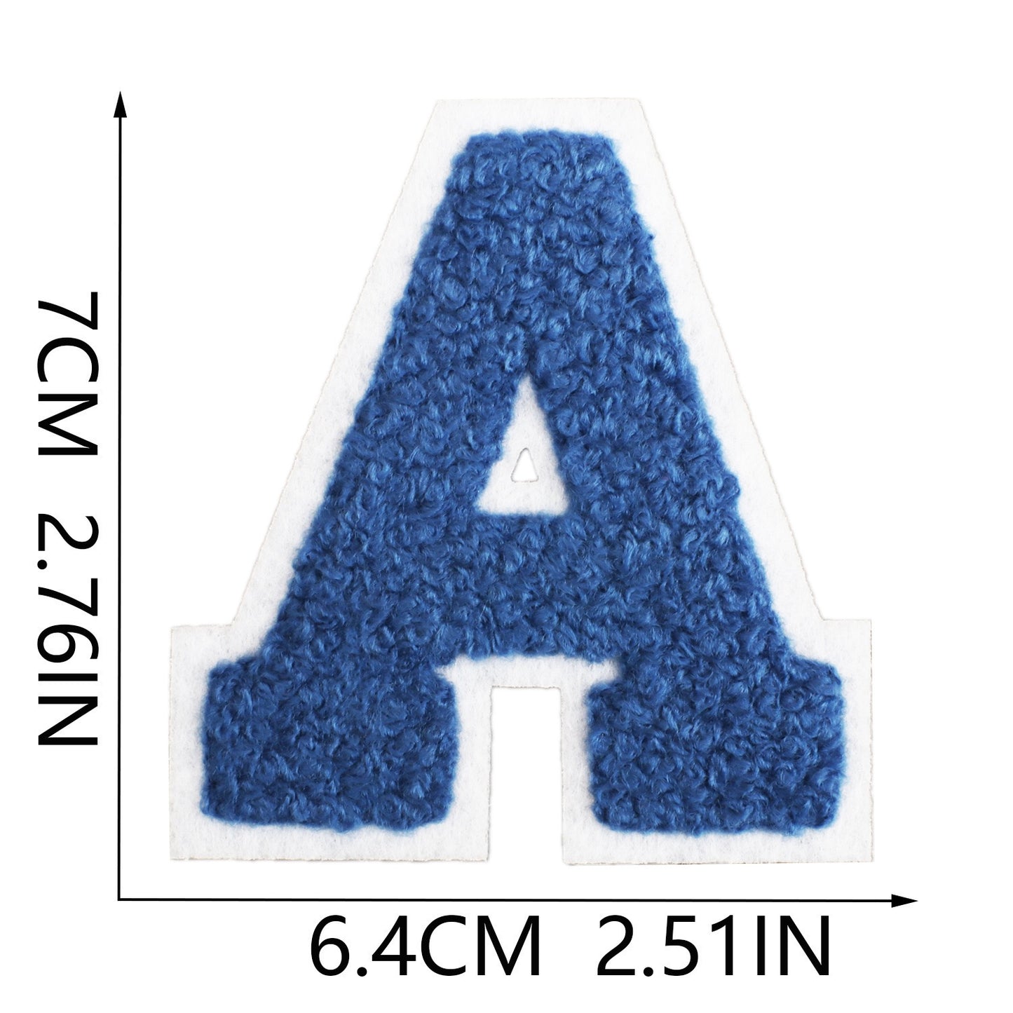 Royalblau Buchstaben A–Z Chenille Aufnäher Patches zum Aufbügeln für Kleidung DIY