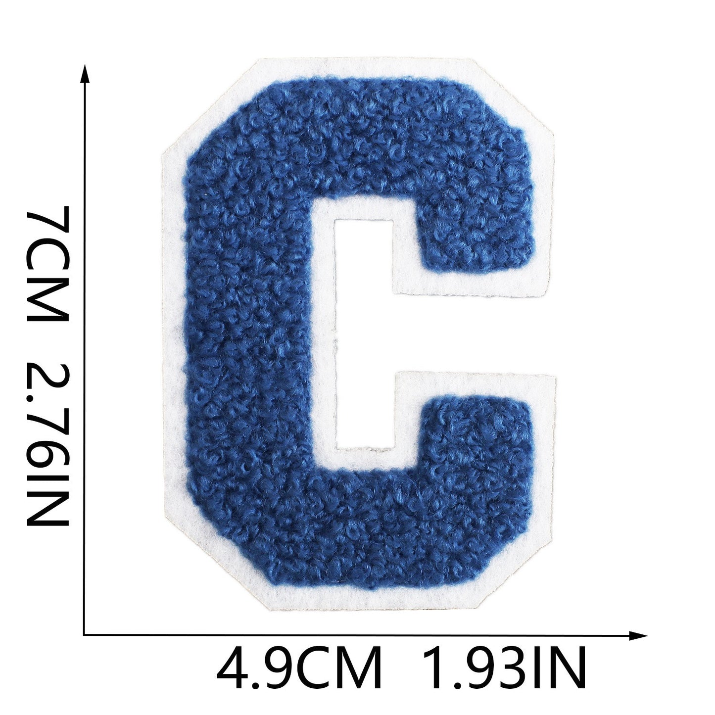 Royalblau Buchstaben A–Z Chenille Aufnäher Patches zum Aufbügeln für Kleidung DIY