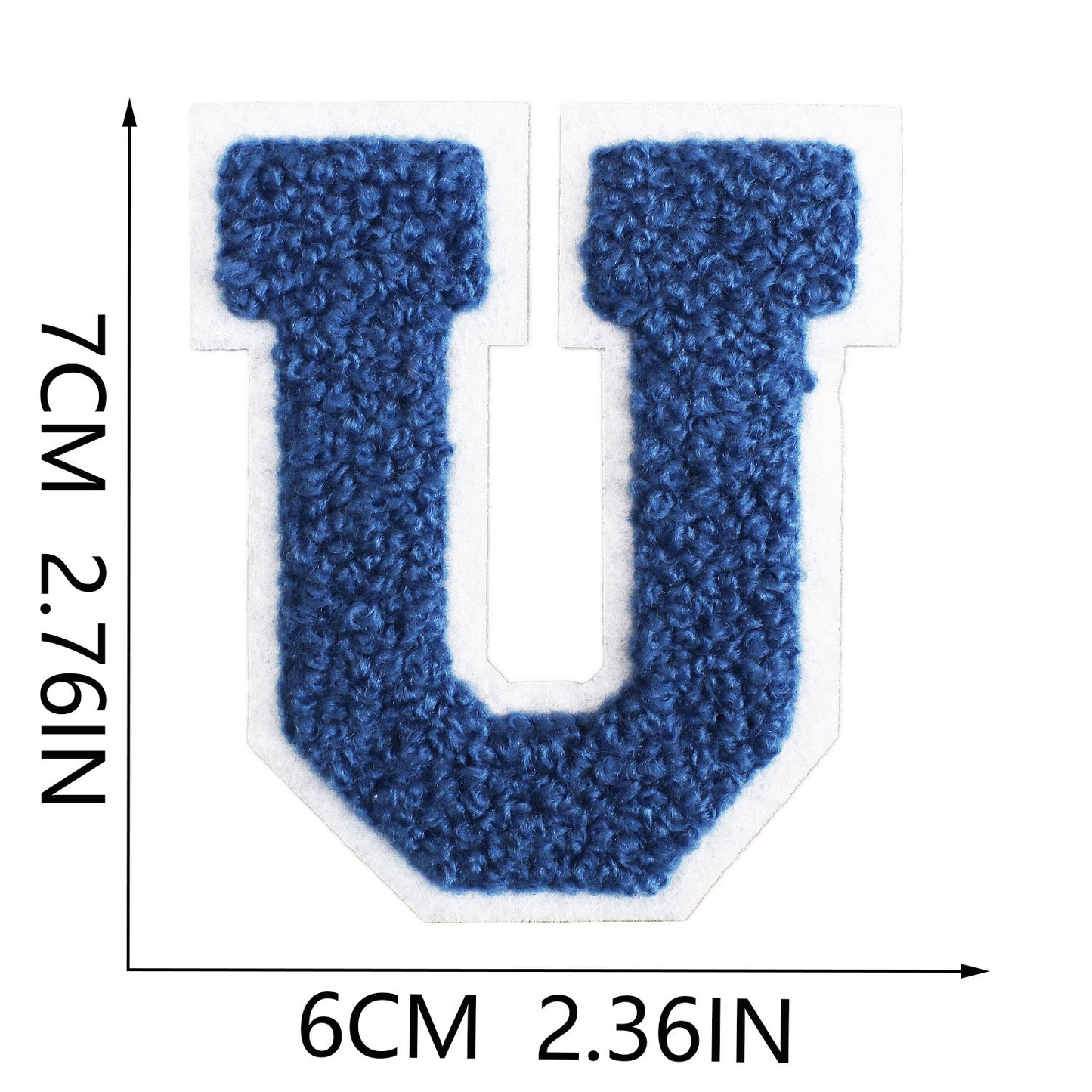 Royalblau Buchstaben A–Z Chenille Aufnäher Patches zum Aufbügeln für Kleidung DIY