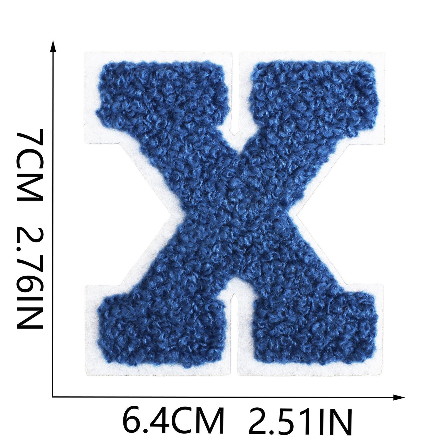 Royalblau Buchstaben A–Z Chenille Aufnäher Patches zum Aufbügeln für Kleidung DIY
