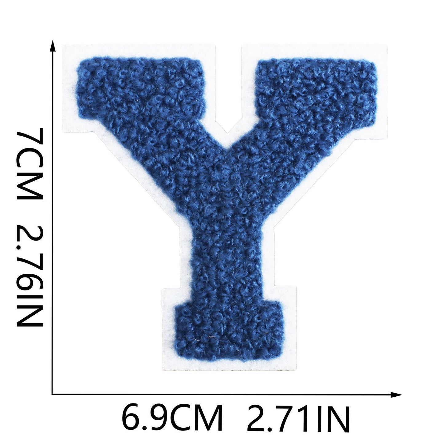 Royalblau Buchstaben A–Z Chenille Aufnäher Patches zum Aufbügeln für Kleidung DIY