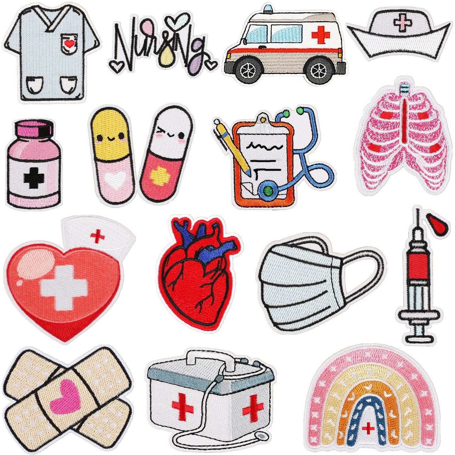 Nursing Aufnäher zum Aufbügeln | Medizin Patch Bügelbild | Pflege Krankenhaus