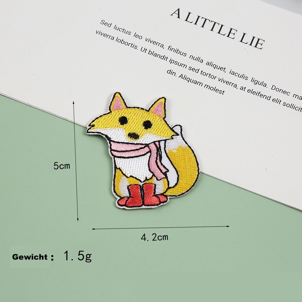 Fuchs Aufnäher selbstklebend | Patch zum Aufbügeln für Kleidung & Taschen Rucksack & DIY