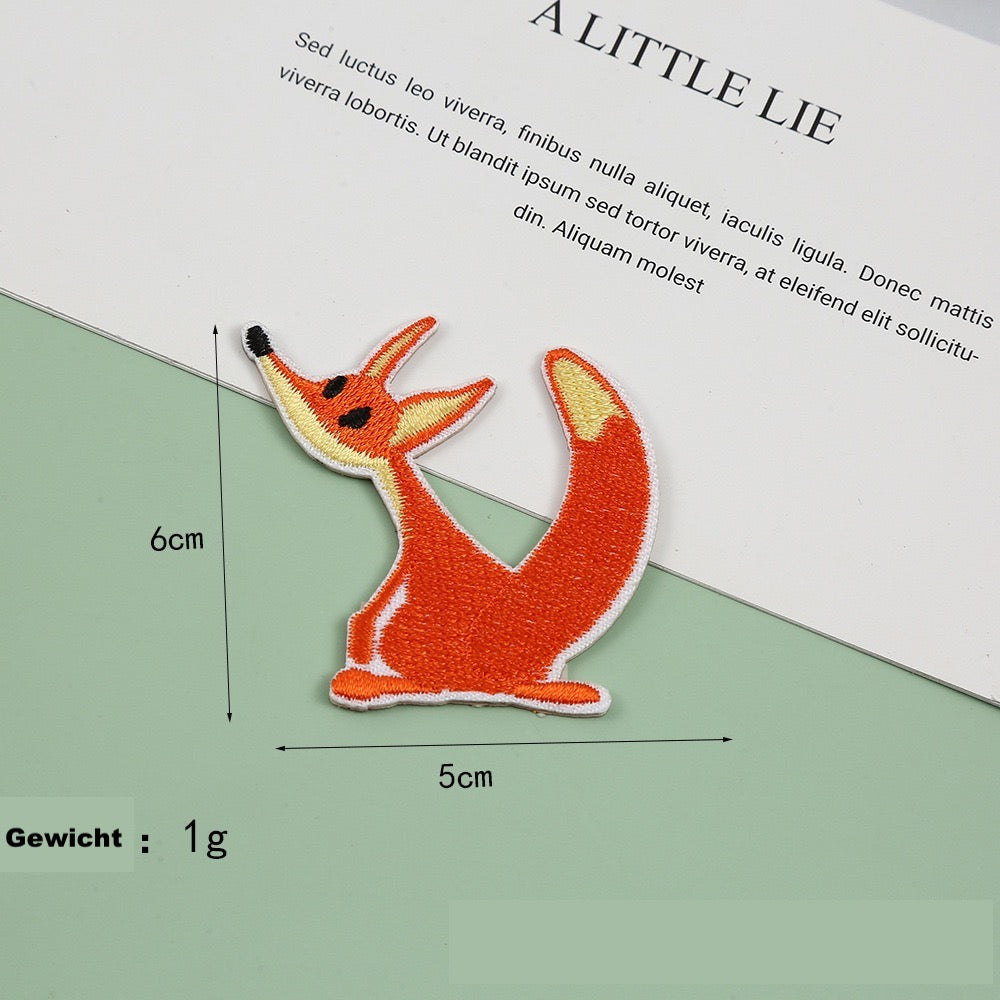 Fuchs Aufnäher selbstklebend | Patch zum Aufbügeln für Kleidung & Taschen Rucksack & DIY