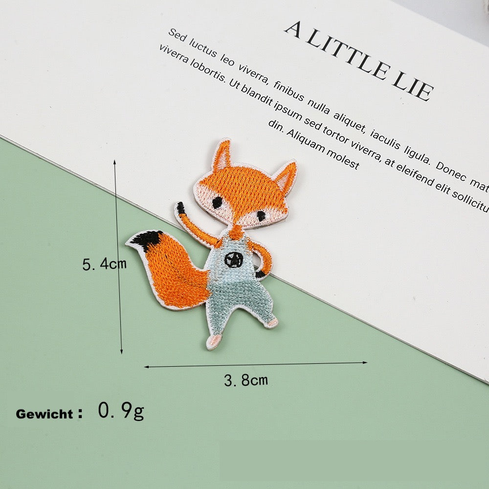 Fuchs Aufnäher selbstklebend | Patch zum Aufbügeln für Kleidung & Taschen Rucksack & DIY