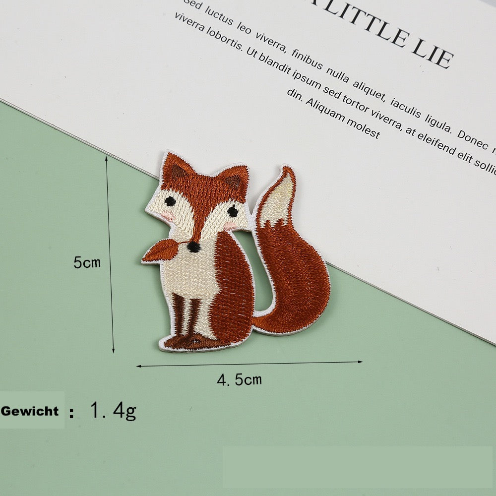 Fuchs Aufnäher selbstklebend | Patch zum Aufbügeln für Kleidung & Taschen Rucksack & DIY