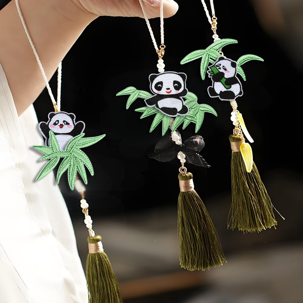 Panda Patches zum Aufbügeln Aufnäher DIY Bügelbild für Kleidung Tasche Schal Mütze