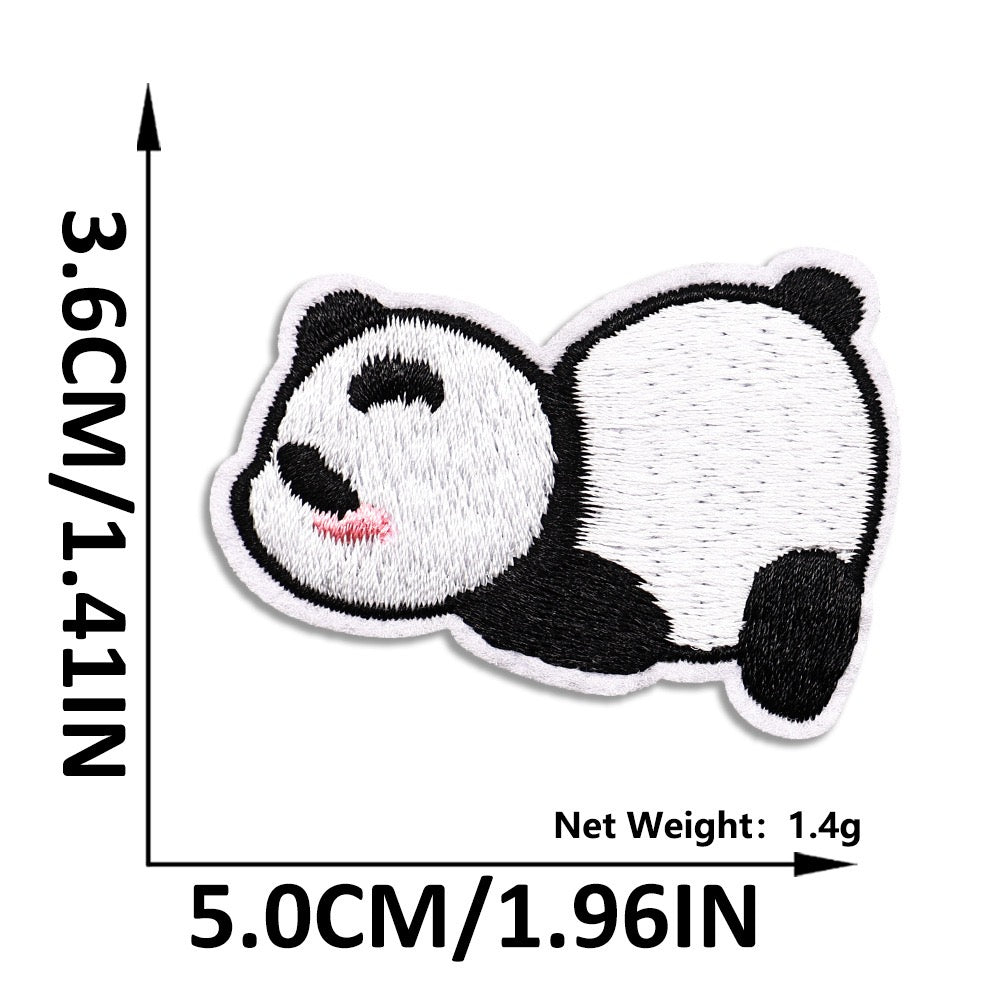 Panda Patches zum Aufbügeln Aufnäher DIY Bügelbild für Kleidung Tasche Schal Mütze
