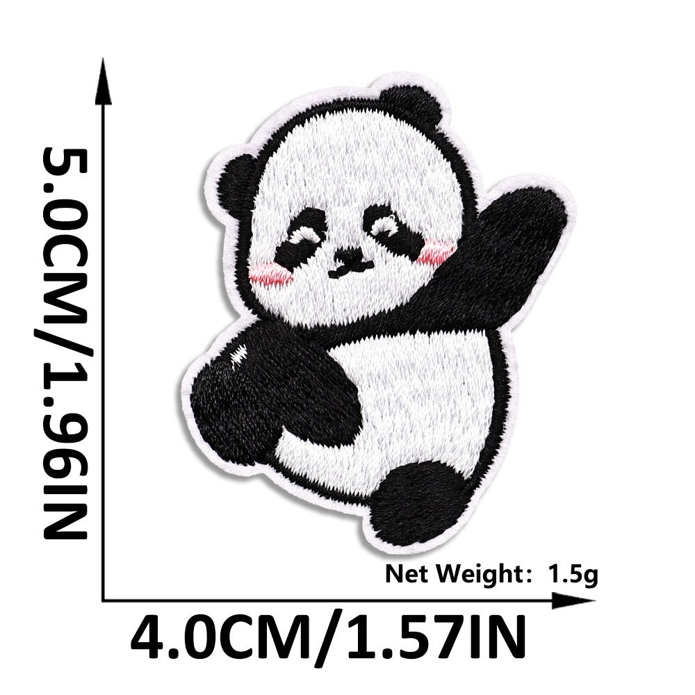 Panda Patches zum Aufbügeln Aufnäher DIY Bügelbild für Kleidung Tasche Schal Mütze