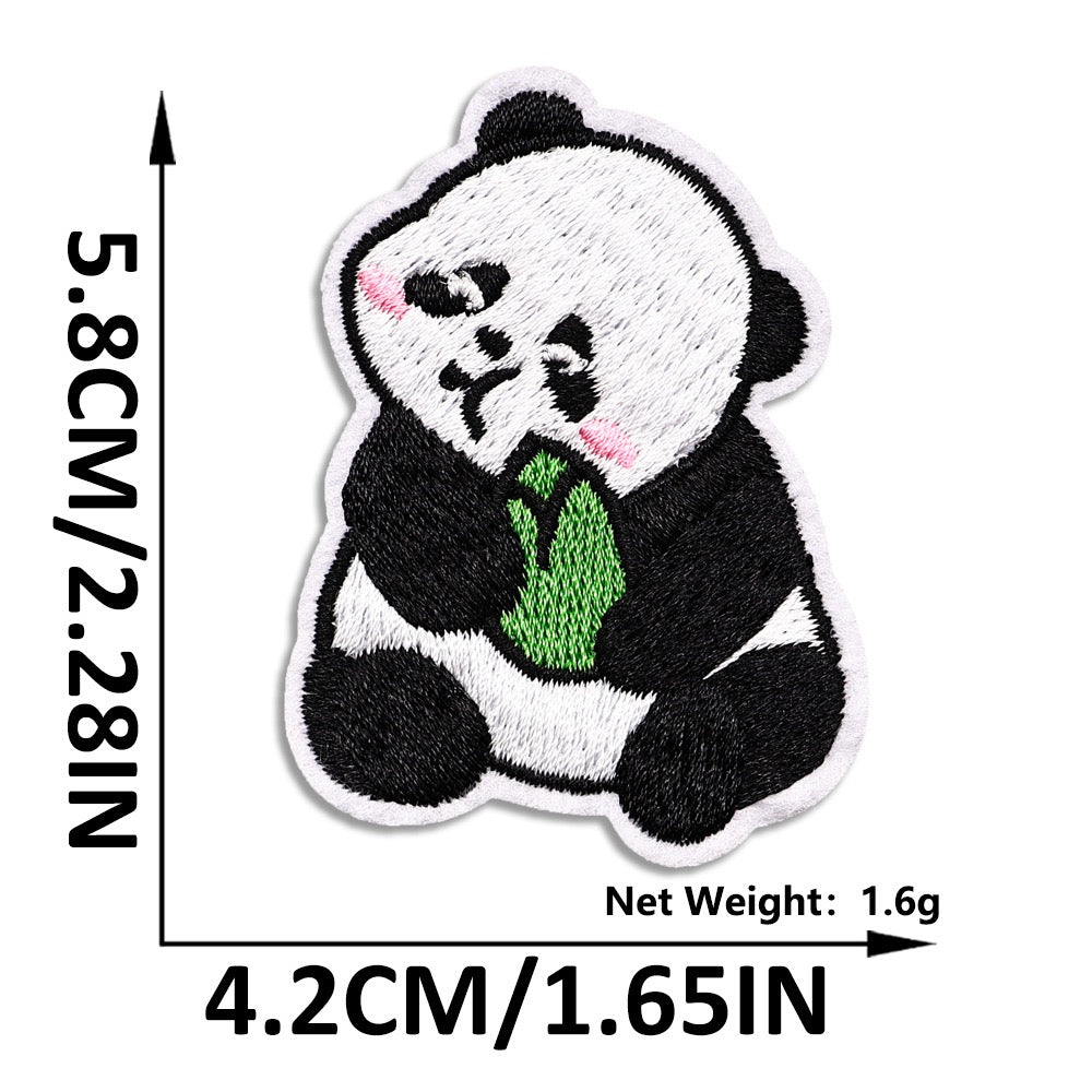 Panda Patches zum Aufbügeln Aufnäher DIY Bügelbild für Kleidung Tasche Schal Mütze