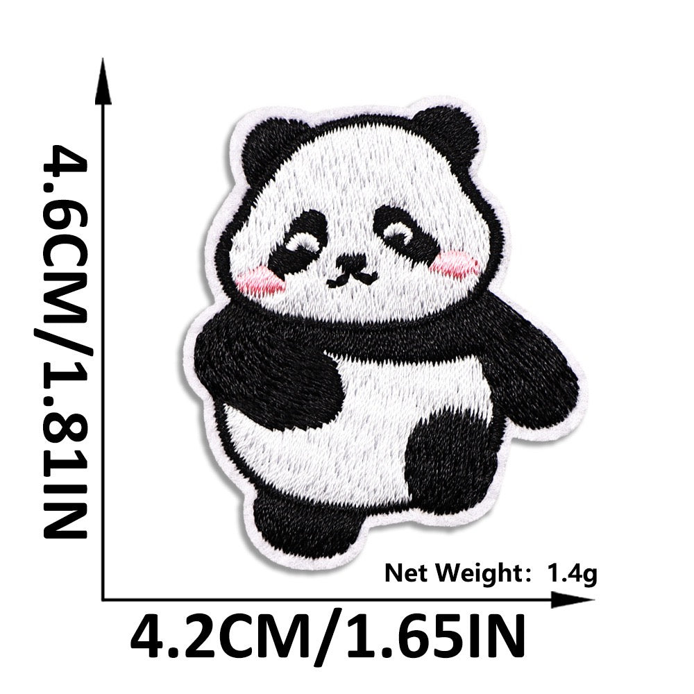 Panda Patches zum Aufbügeln Aufnäher DIY Bügelbild für Kleidung Tasche Schal Mütze