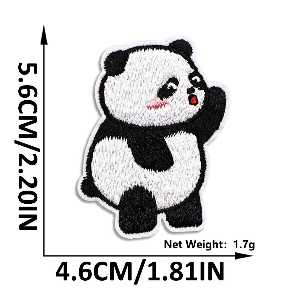 Panda Patches zum Aufbügeln Aufnäher DIY Bügelbild für Kleidung Tasche Schal Mütze
