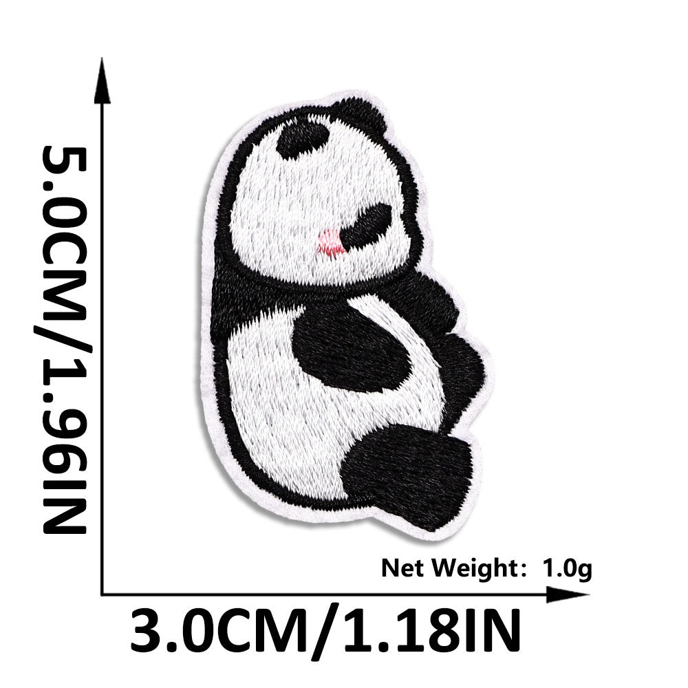 Panda Patches zum Aufbügeln Aufnäher DIY Bügelbild für Kleidung Tasche Schal Mütze