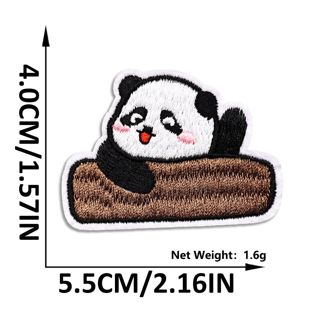 Panda Patches zum Aufbügeln Aufnäher DIY Bügelbild für Kleidung Tasche Schal Mütze