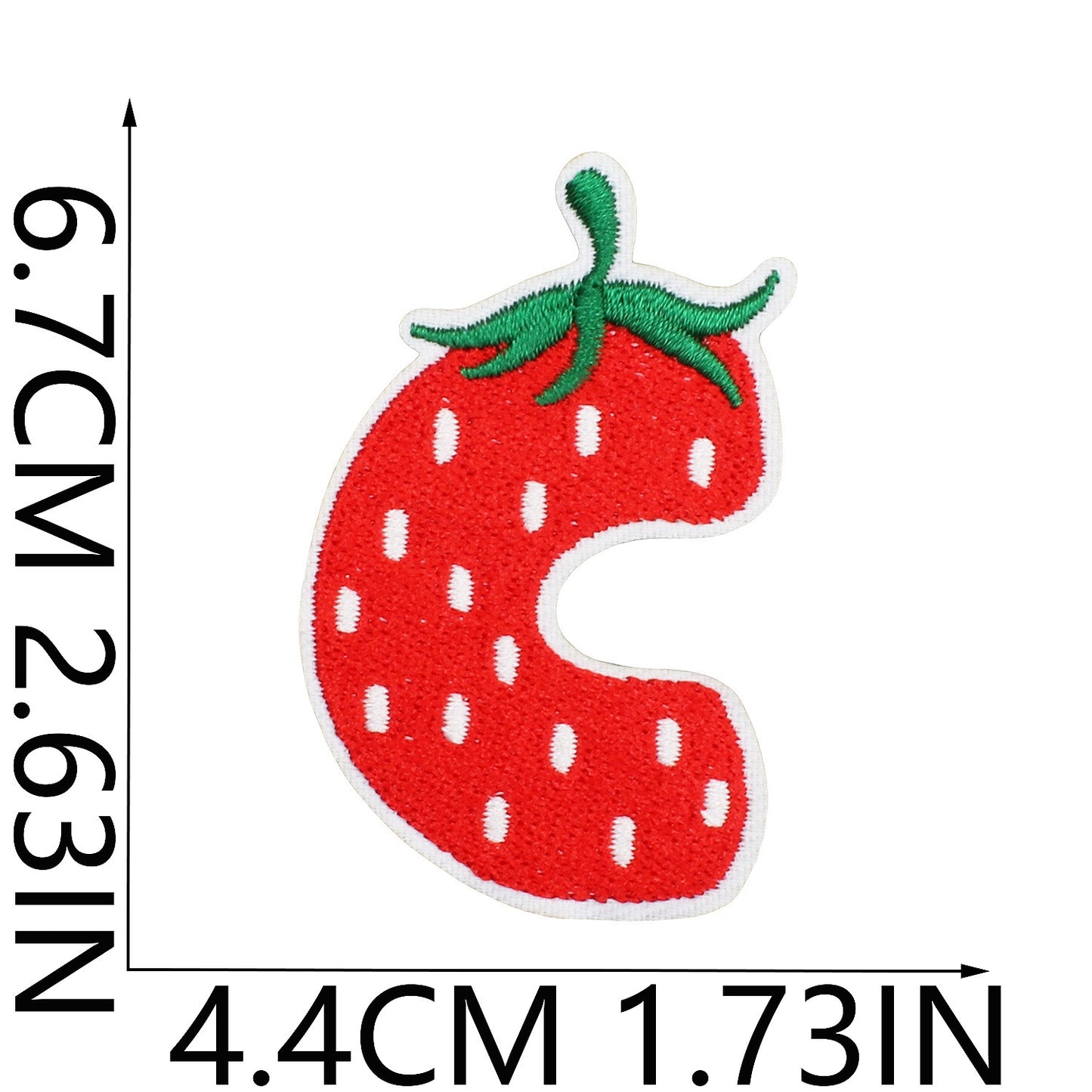 Erdbeere Buchstaben Aufnäher A–Z 6,7 cm zum Aufbügeln | Name für Schulranzen, Sportbeutel, Federmappe, Brotdose