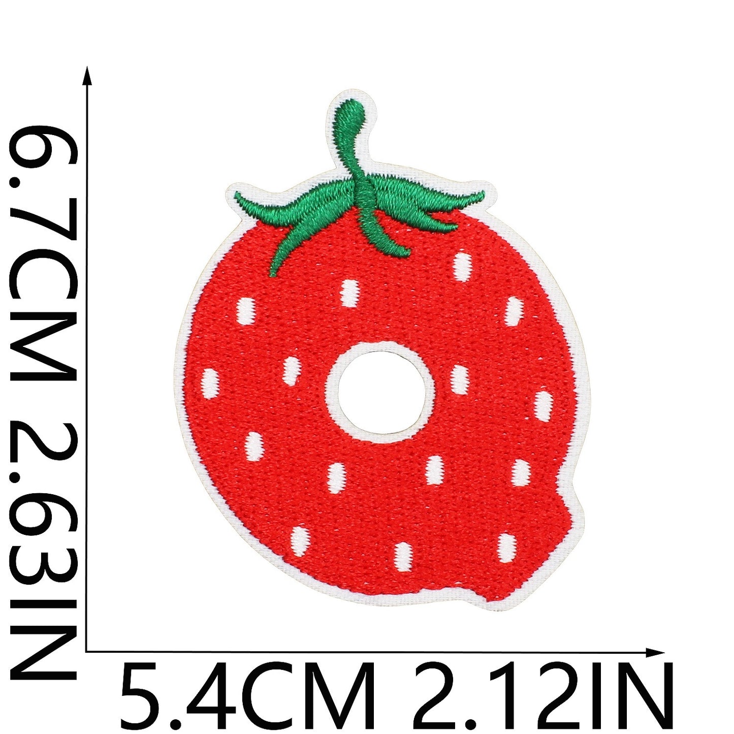 Erdbeere Buchstaben Aufnäher A–Z 6,7 cm zum Aufbügeln | Name für Schulranzen, Sportbeutel, Federmappe, Brotdose