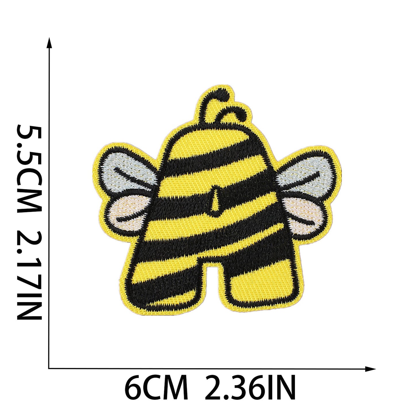 Biene Buchstaben Aufnäher A–Z 5,5 cm zum Aufbügeln | Name für Schulranzen, Sportbeutel, Federmappe, Brotdose