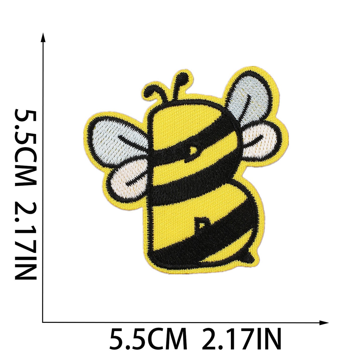 Biene Buchstaben Aufnäher A–Z 5,5 cm zum Aufbügeln | Name für Schulranzen, Sportbeutel, Federmappe, Brotdose