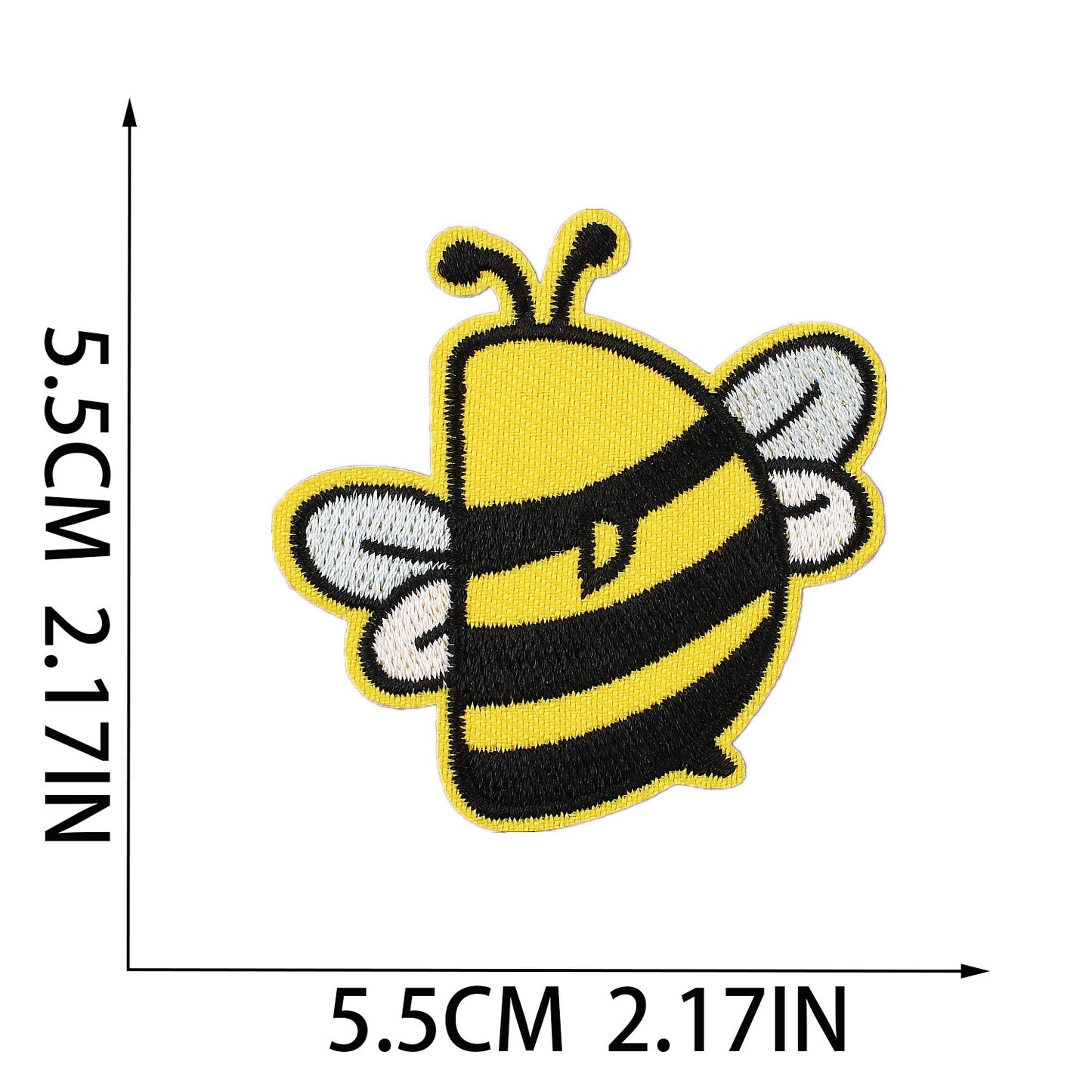 Biene Buchstaben Aufnäher A–Z 5,5 cm zum Aufbügeln | Name für Schulranzen, Sportbeutel, Federmappe, Brotdose