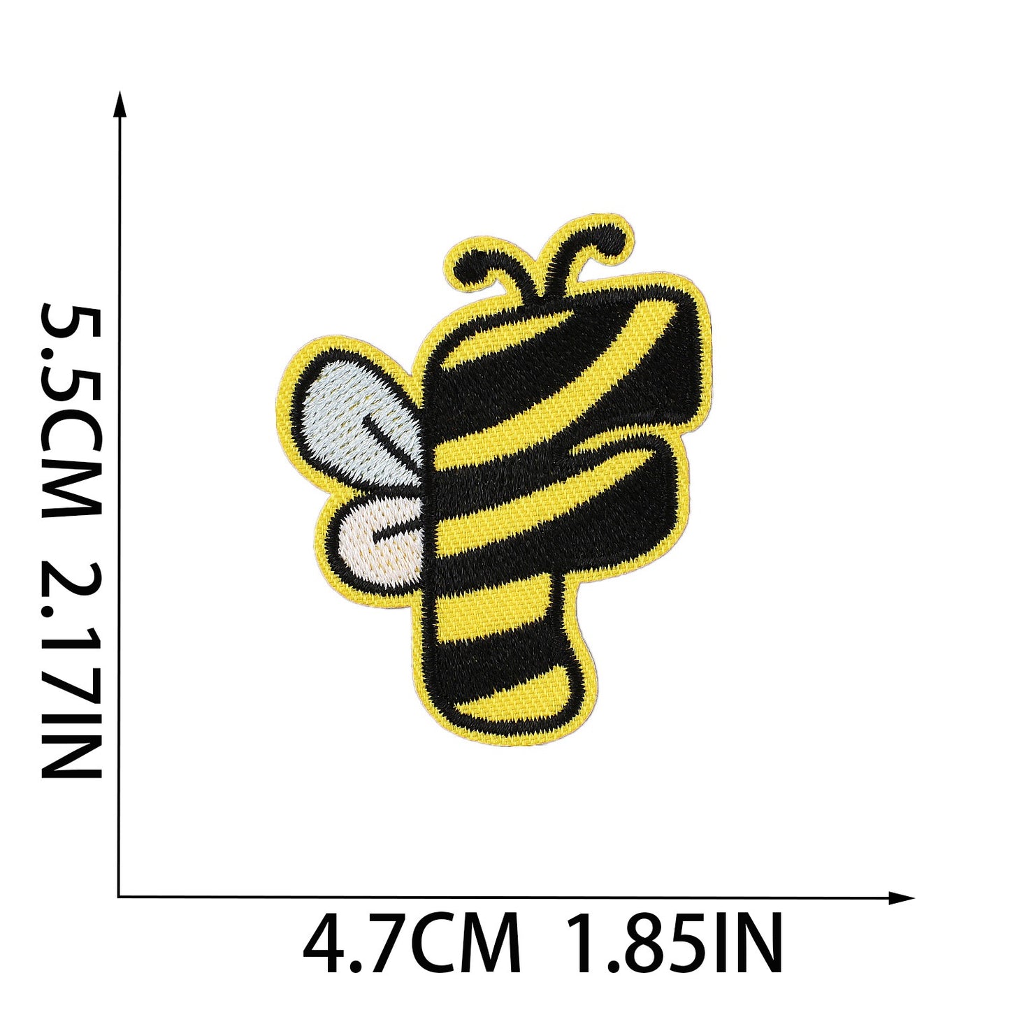 Biene Buchstaben Aufnäher A–Z 5,5 cm zum Aufbügeln | Name für Schulranzen, Sportbeutel, Federmappe, Brotdose