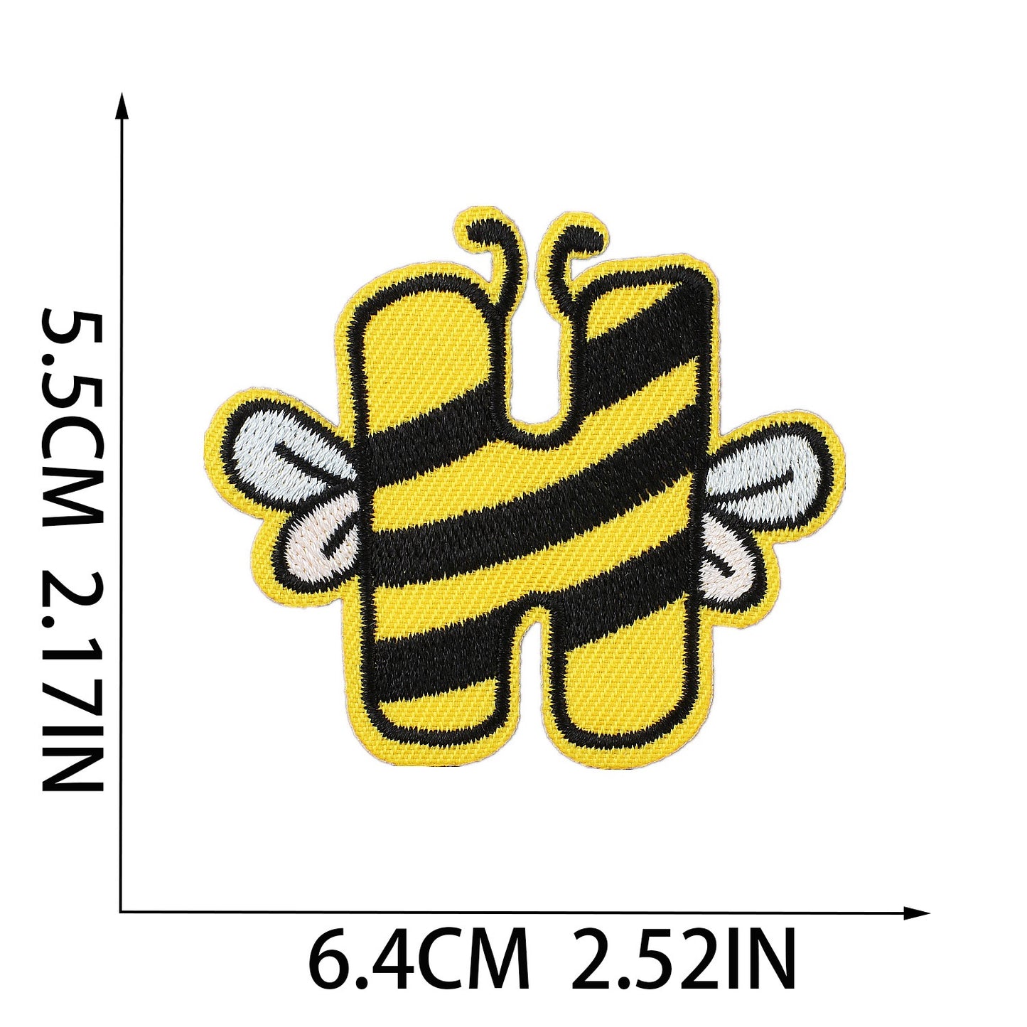 Biene Buchstaben Aufnäher A–Z 5,5 cm zum Aufbügeln | Name für Schulranzen, Sportbeutel, Federmappe, Brotdose