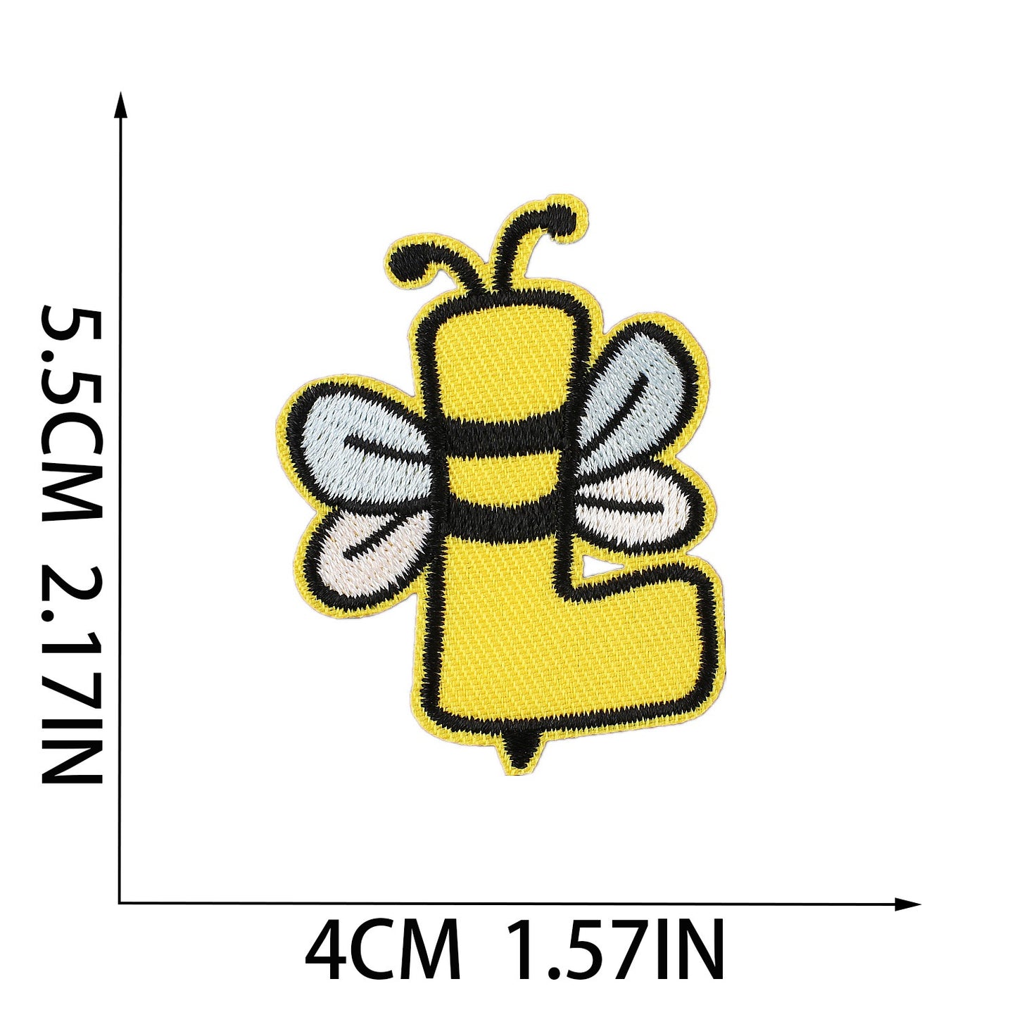 Biene Buchstaben Aufnäher A–Z 5,5 cm zum Aufbügeln | Name für Schulranzen, Sportbeutel, Federmappe, Brotdose