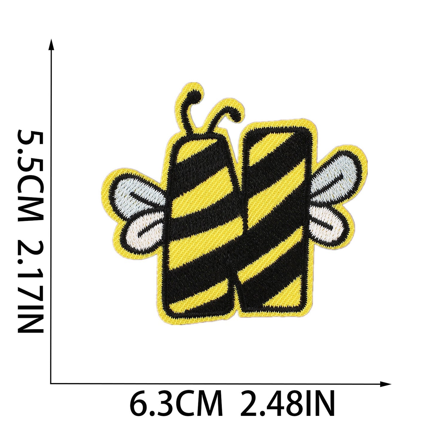 Biene Buchstaben Aufnäher A–Z 5,5 cm zum Aufbügeln | Name für Schulranzen, Sportbeutel, Federmappe, Brotdose
