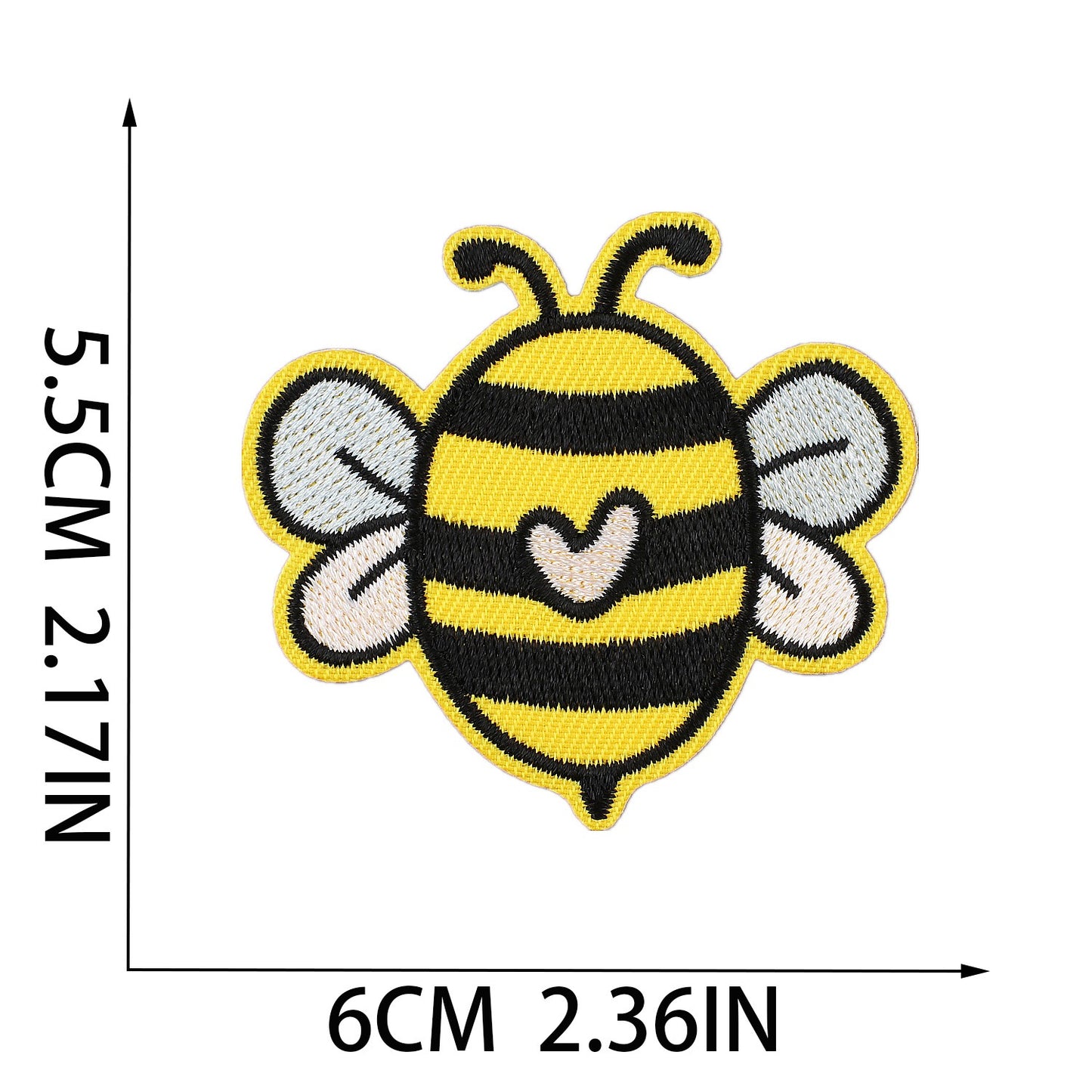 Biene Buchstaben Aufnäher A–Z 5,5 cm zum Aufbügeln | Name für Schulranzen, Sportbeutel, Federmappe, Brotdose
