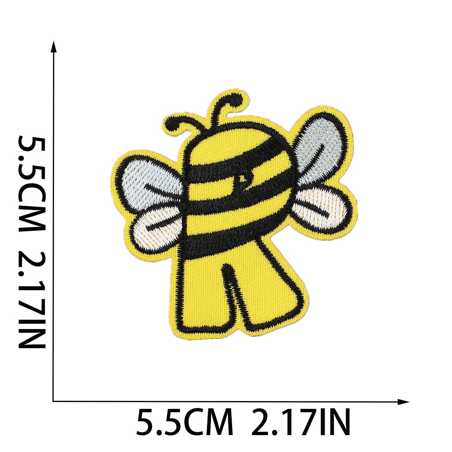 Biene Buchstaben Aufnäher A–Z 5,5 cm zum Aufbügeln | Name für Schulranzen, Sportbeutel, Federmappe, Brotdose