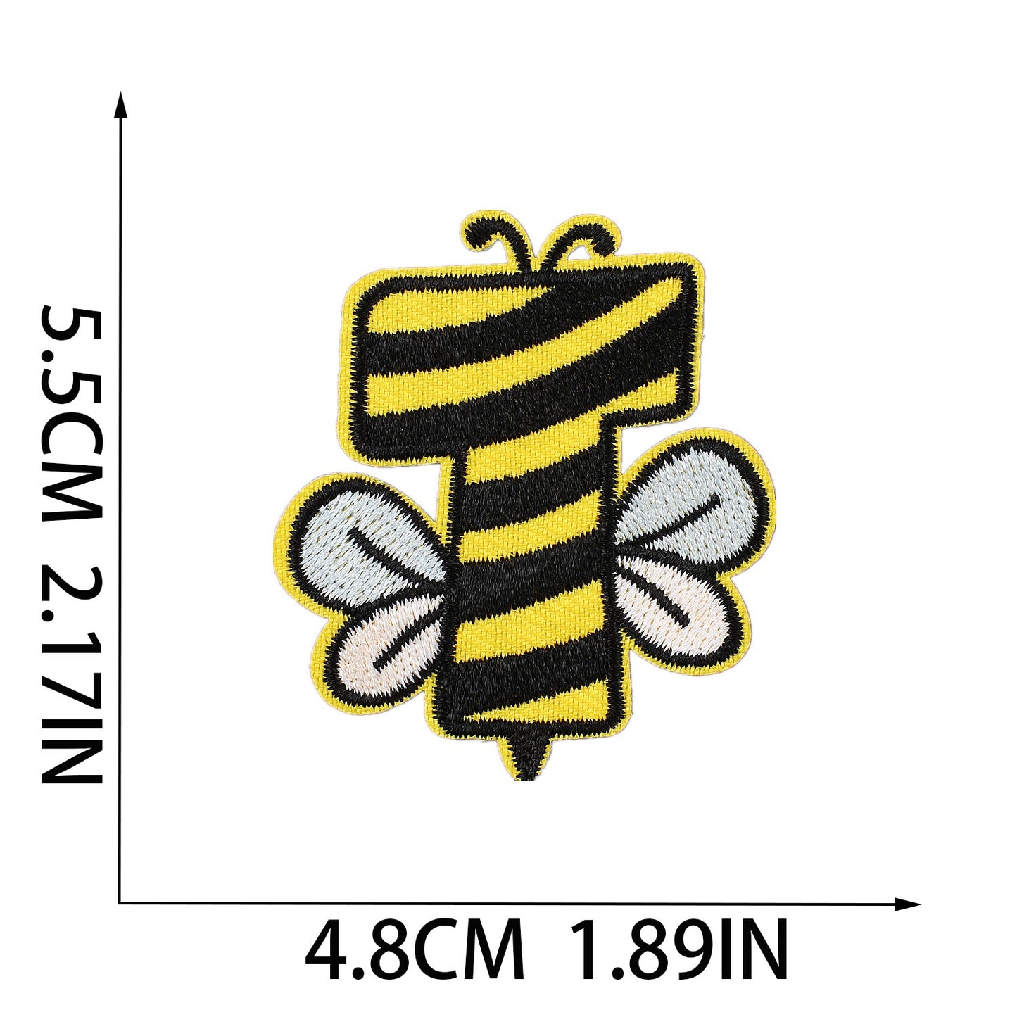 Biene Buchstaben Aufnäher A–Z 5,5 cm zum Aufbügeln | Name für Schulranzen, Sportbeutel, Federmappe, Brotdose