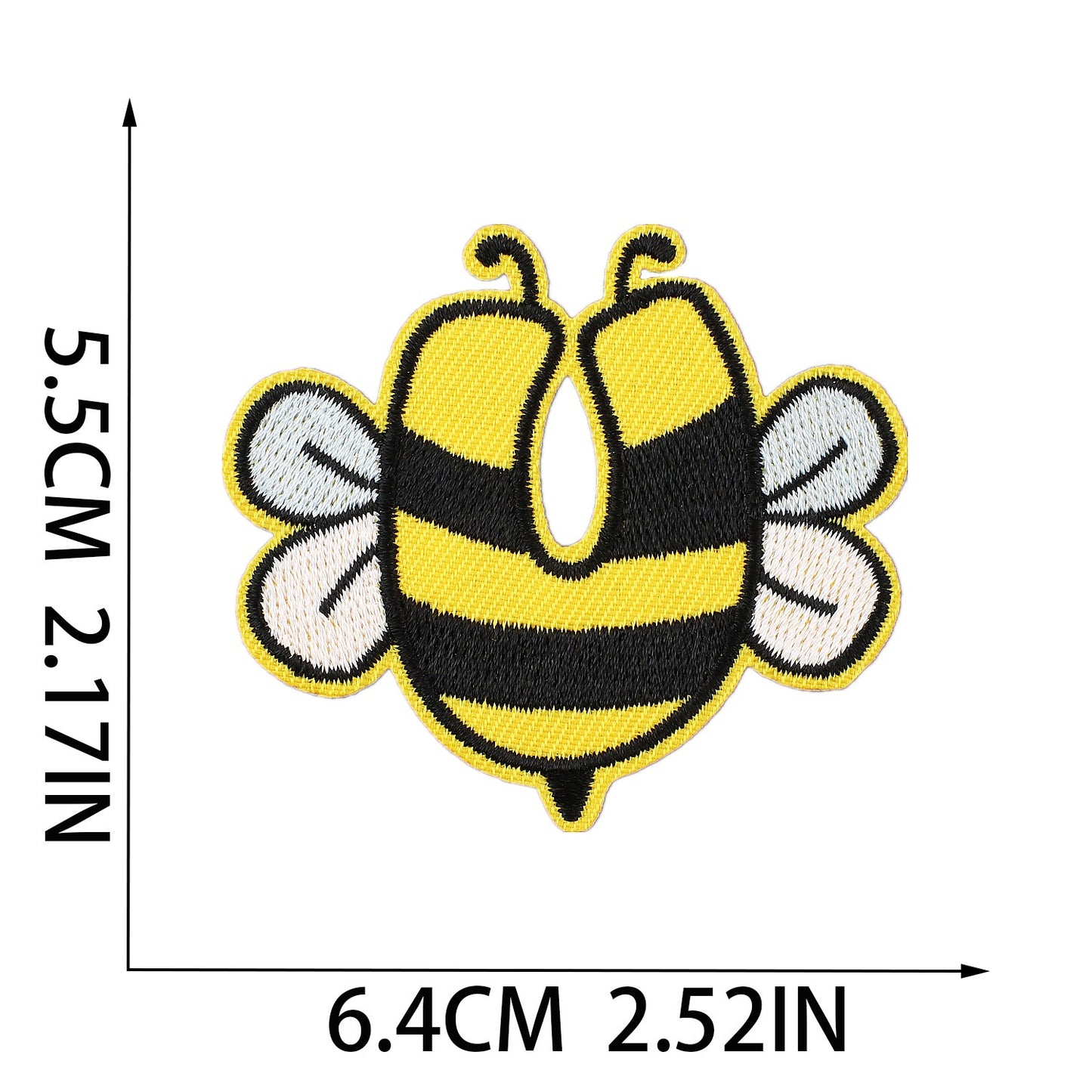 Biene Buchstaben Aufnäher A–Z 5,5 cm zum Aufbügeln | Name für Schulranzen, Sportbeutel, Federmappe, Brotdose