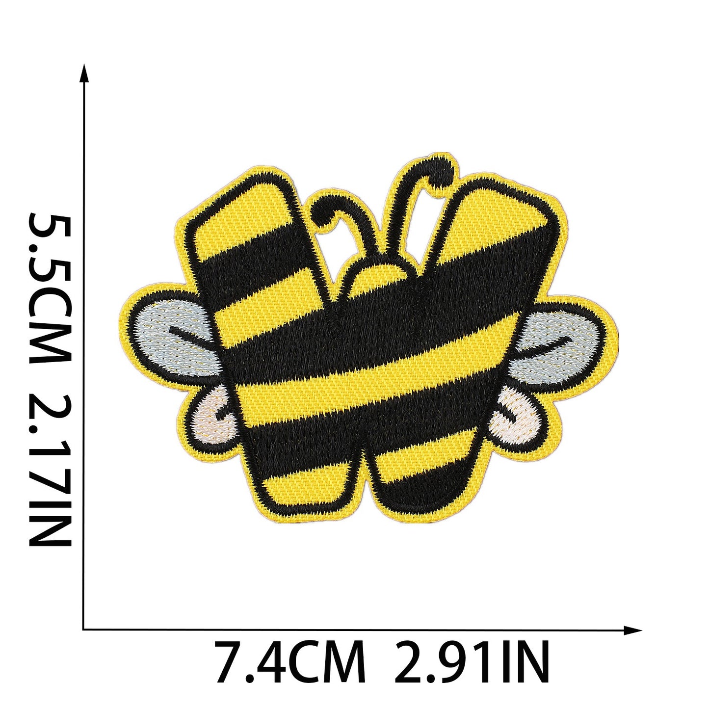 Biene Buchstaben Aufnäher A–Z 5,5 cm zum Aufbügeln | Name für Schulranzen, Sportbeutel, Federmappe, Brotdose