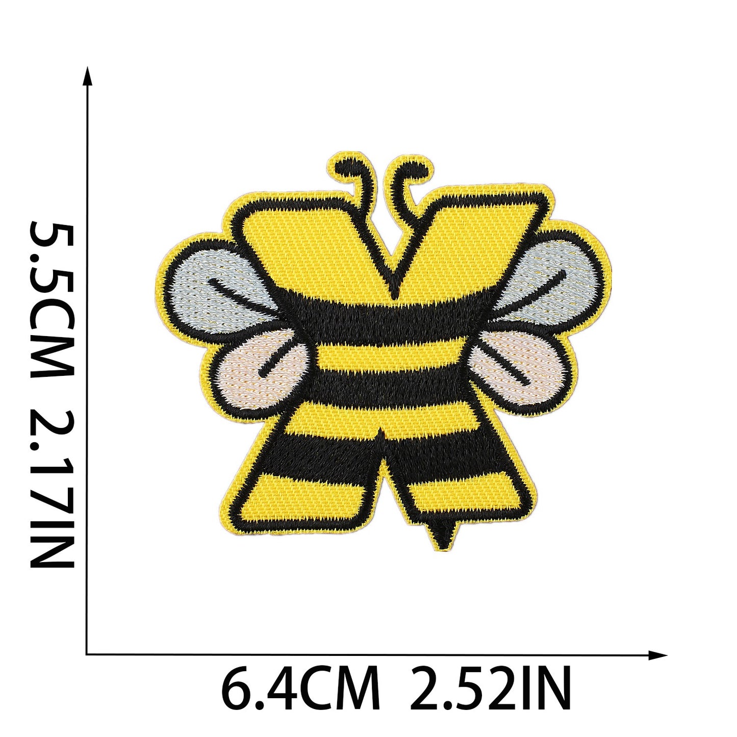 Biene Buchstaben Aufnäher A–Z 5,5 cm zum Aufbügeln | Name für Schulranzen, Sportbeutel, Federmappe, Brotdose