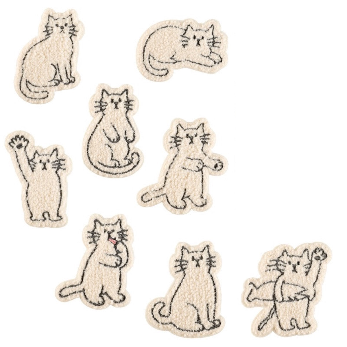 Katze Chenille Sticker Aufkleber Aufnäher für Handyhülle Kleidung Taschen DIY