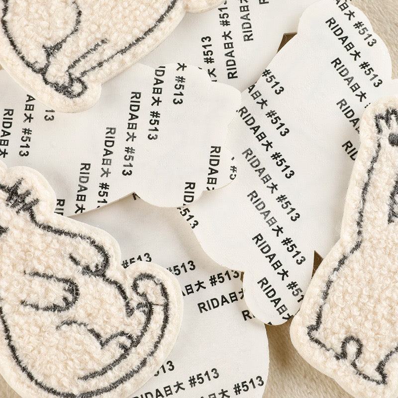 Katze Chenille Sticker Aufkleber Aufnäher für Handyhülle Kleidung Taschen DIY