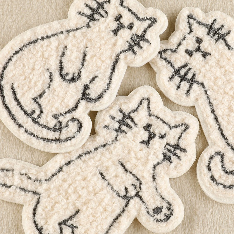 Katze Chenille Sticker Aufkleber Aufnäher für Handyhülle Kleidung Taschen DIY