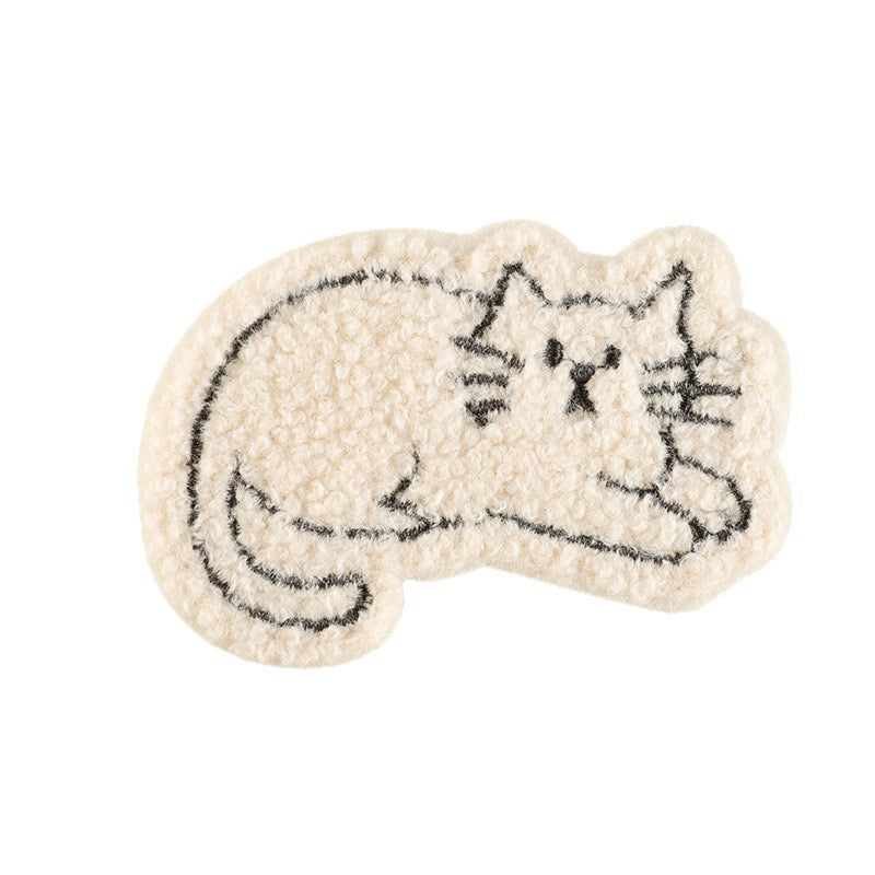 Katze Chenille Sticker Aufkleber Aufnäher für Handyhülle Kleidung Taschen DIY