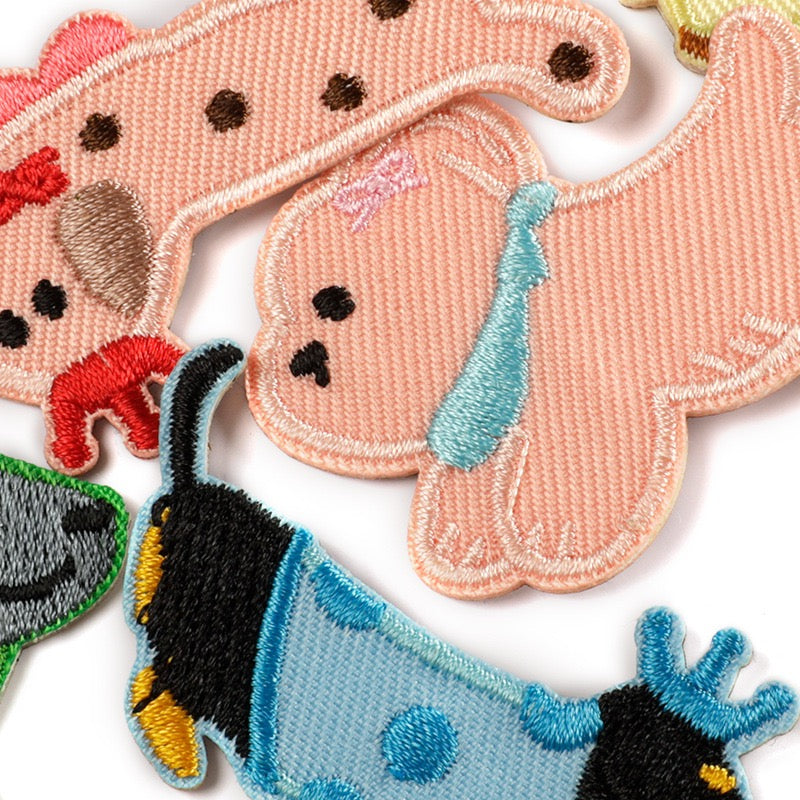 Hund Stickerei Patch Serie C selbstklebend Sticker oder aufbügelbar Iron-On DIY Handyhülle
