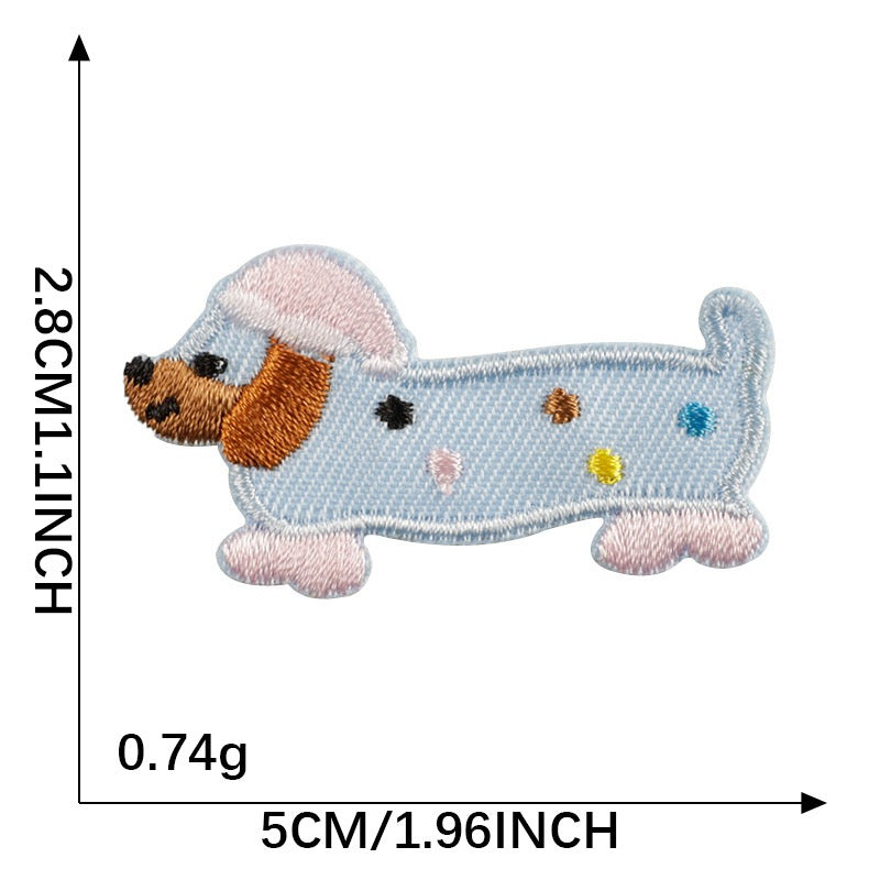 Hund Stickerei Patch Serie C selbstklebend Sticker oder aufbügelbar Iron-On DIY Handyhülle