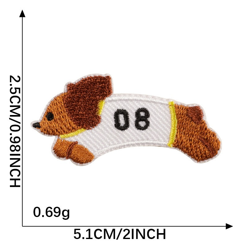 Hund Stickerei Patch Serie C selbstklebend Sticker oder aufbügelbar Iron-On DIY Handyhülle