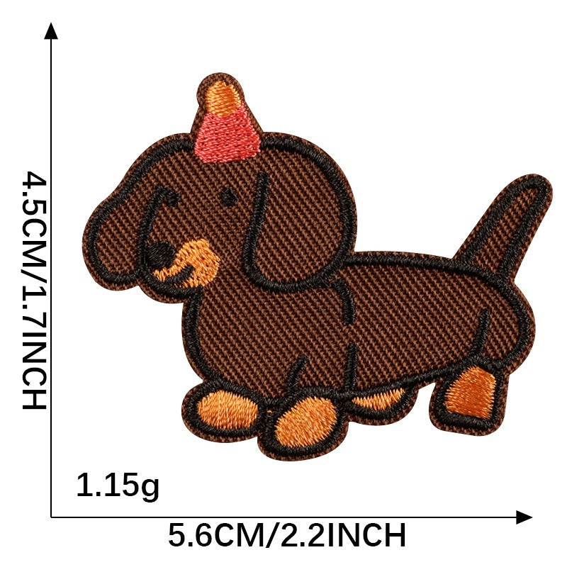 Hund Stickerei Patch Serie C selbstklebend Sticker oder aufbügelbar Iron-On DIY Handyhülle