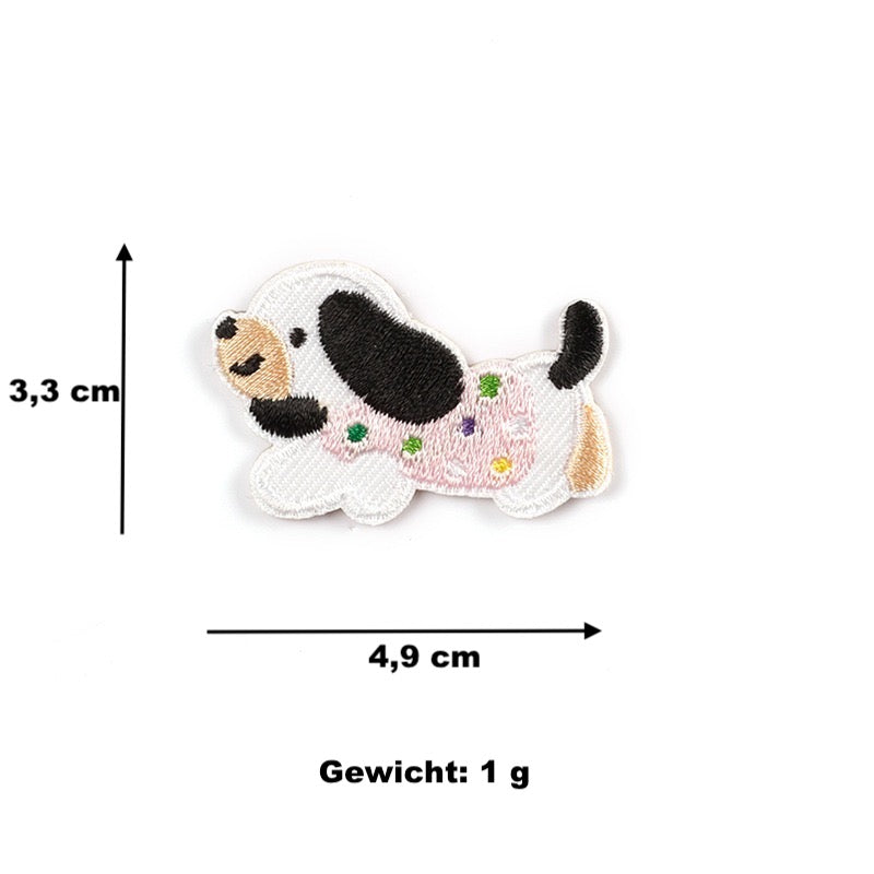 Hund Stickerei Patch Serie C selbstklebend Sticker oder aufbügelbar Iron-On DIY Handyhülle