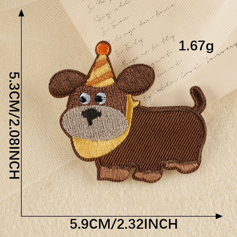 Hund Stickerei Patch Serie C selbstklebend Sticker oder aufbügelbar Iron-On DIY Handyhülle
